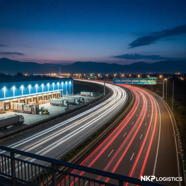 1. Vệt sáng xe tải trên cao tốc đêm