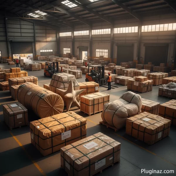 Kho hàng logistics chứa kiện hàng hình thù phức tạp