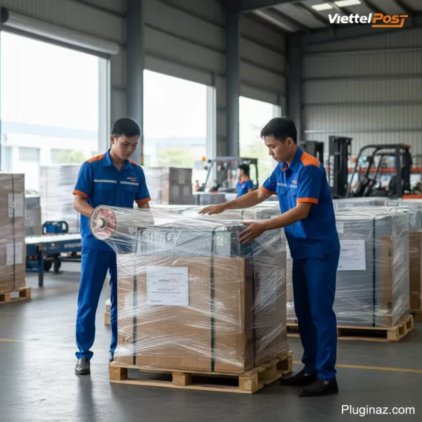 Dùng màng PE quấn bảo vệ hàng hóa vận chuyển