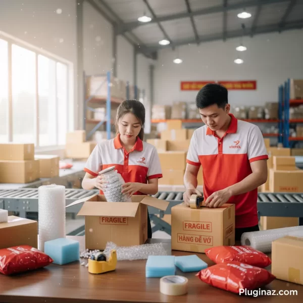 đóng gói hàng dễ vỡ Viettel
