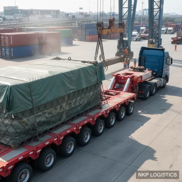 3.  Cận cảnh moóc thủy lực module