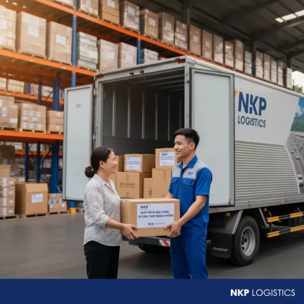 3.  Bàn giao kiện hàng với nụ cười hài lòng