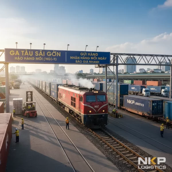 3. Đoàn tàu hỏa chuyển hàng tốc hành