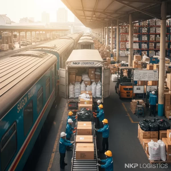 4. Bưu kiện được bốc dỡ liên tục