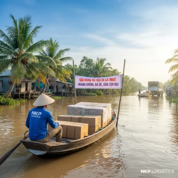 2. Shipper giao hàng trên sông nước Cà Mau