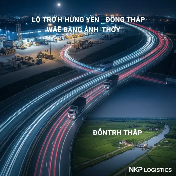 4.  Lộ trình Hưng Yên - Đồng Tháp được vẽ bằng ánh sáng tốc độ.