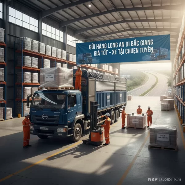Dựa trên tiêu đề "Gửi Hàng Long An Đi Bắc Giang Giá Tốt – Xe Tải Chuyên Tuyến", đây là 5 từ khóa ảnh độc đáo: