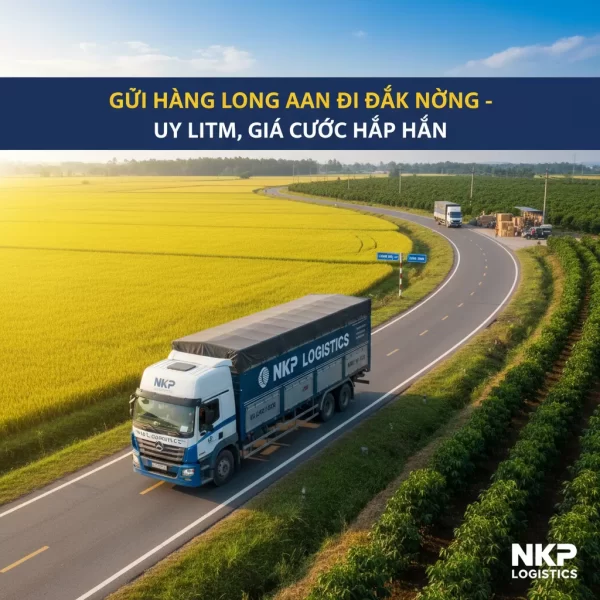 1. Xe tải trên con đường nối liền đồng lúa và đồi cà phê.