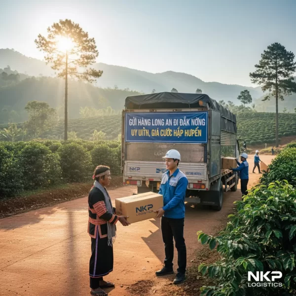 2. Bàn giao kiện hàng nguyên vẹn giữa khung cảnh Tây Nguyên.