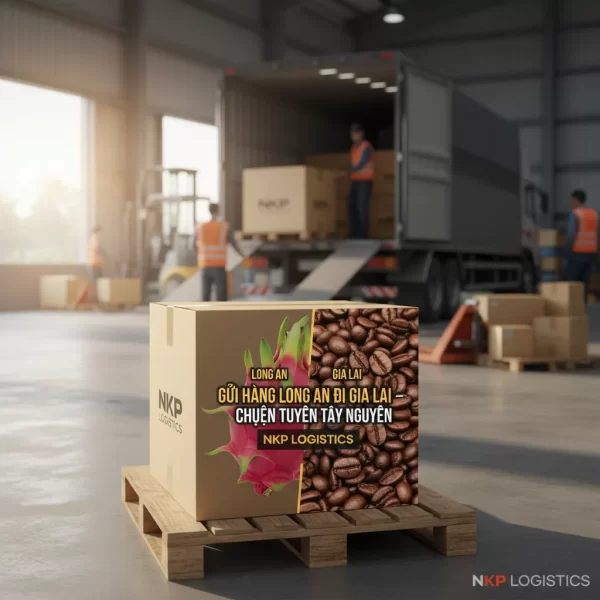 4. Hộp hàng kết hợp hình ảnh thanh long Long An và hạt cà phê Gia Lai.