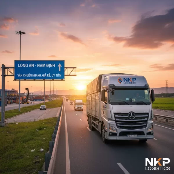 4. Xe tải trên tuyến đường kết nối Long An - Nam Định