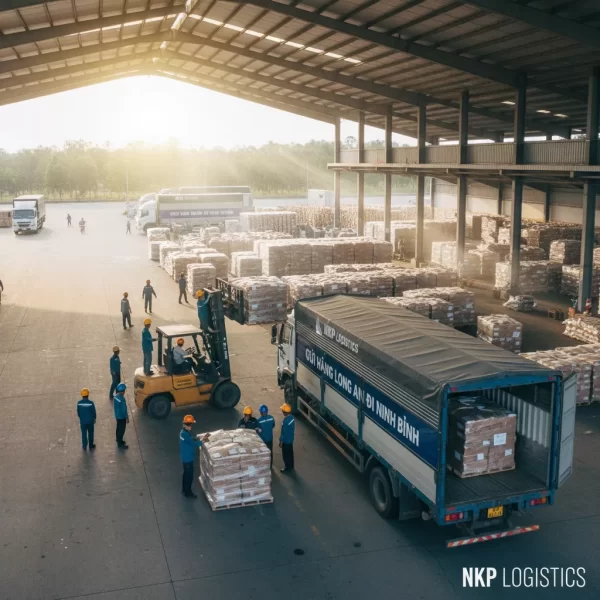 4. Bốc xếp hàng tại kho Long An