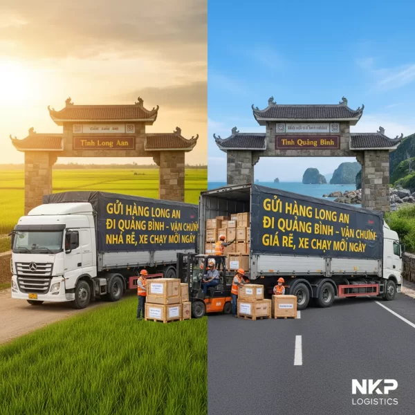 1. Xe tải nối liền Long An và Quảng Bình