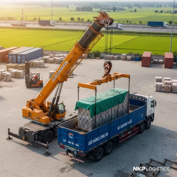 2. Xe cẩu nâng hạ hàng cồng kềnh