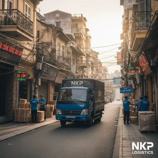 2. Xe tải lăn bánh từ phố cổ Hà Nội