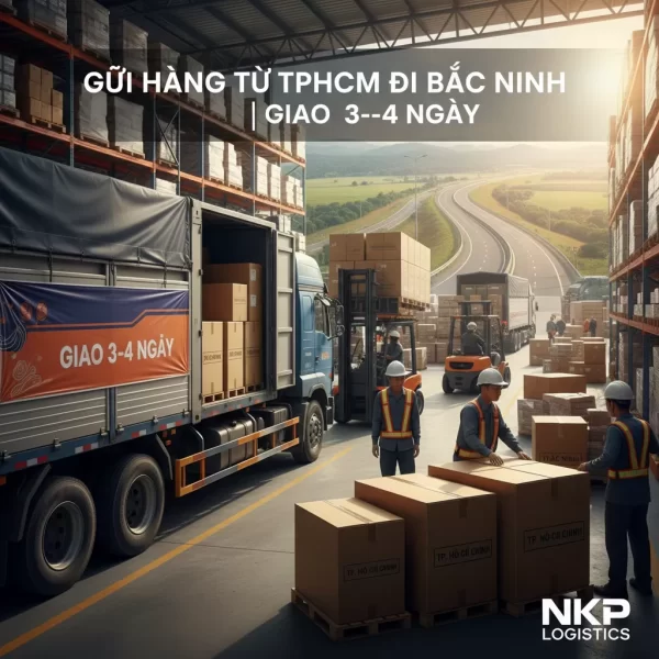 Dựa trên tiêu đề "Gửi Hàng Từ TPHCM Đi Bắc Ninh | Giao 3–4 Ngày", đây là 5 từ khóa ảnh độc đáo: