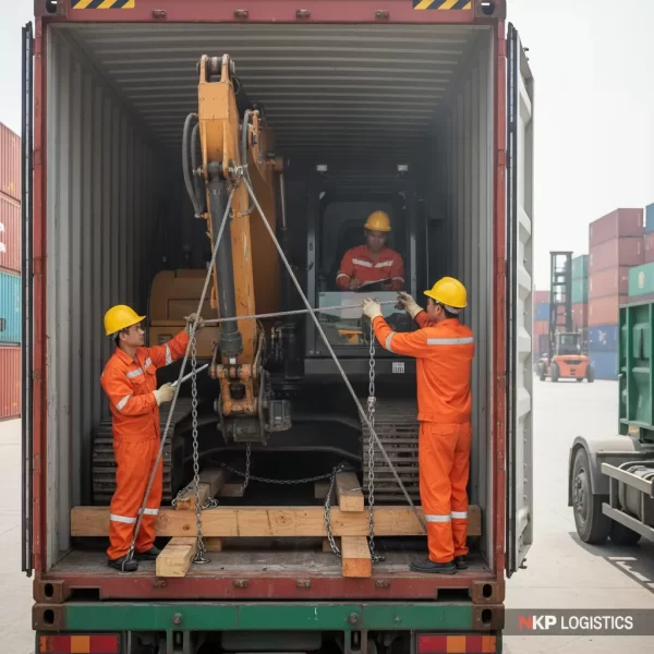 2. Gia cố máy móc hạng nặng trên container