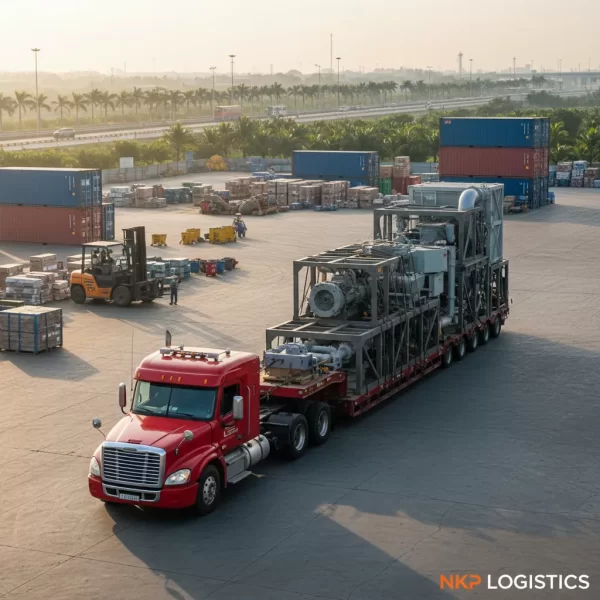 4. Xe đầu kéo vận chuyển thiết bị nhà xưởng