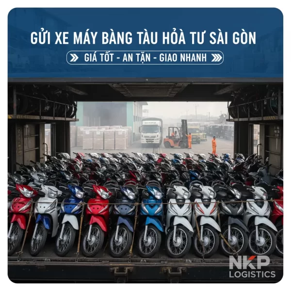 3. Dàn xe máy trên toa tàu