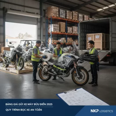 1.  Quy trình bọc xe máy vận chuyển