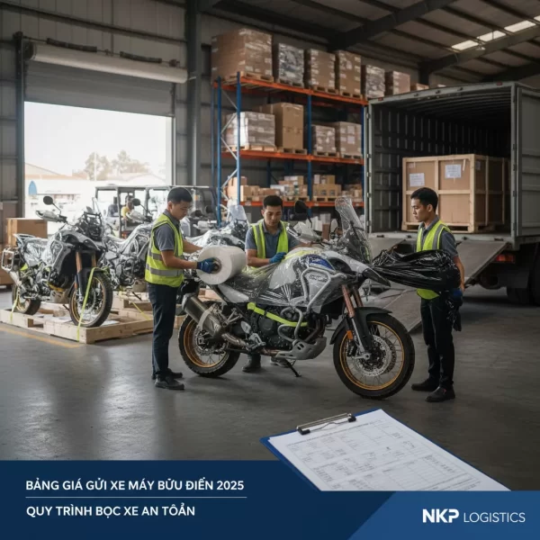 1.  Quy trình bọc xe máy vận chuyển