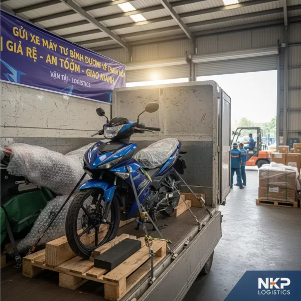 1. Xe máy được chèn lót cẩn thận