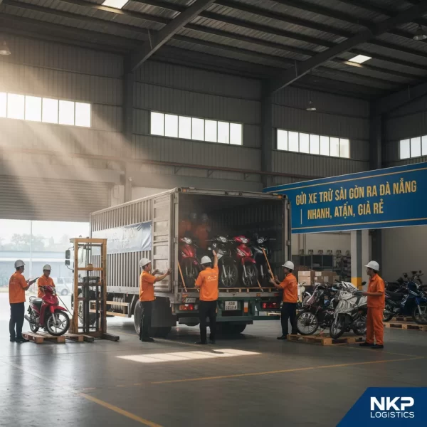 Dựa trên tiêu đề "Gửi Xe Từ Sài Gòn Ra Đà Nẵng | Nhanh, An Toàn, Giá Rẻ – NKP Logistics", đây là 5 từ khóa ảnh độc đáo: