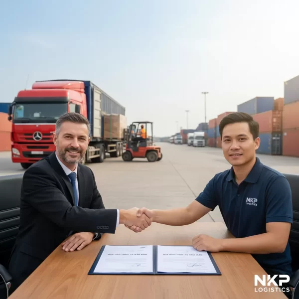 Cái bắt tay ký kết hợp đồng vận tải