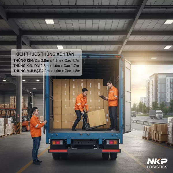 Khoang chứa hàng xe tải 1 tấn