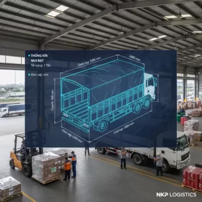 Bản vẽ 3D kích thước thùng xe 1 tấn