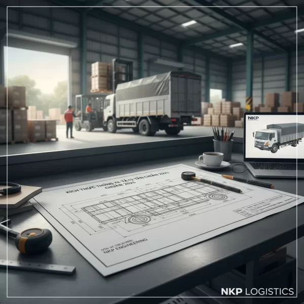 2.  Bản vẽ kỹ thuật thùng xe tải 12 tấn