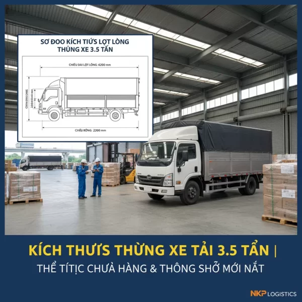 Sơ đồ kích thước lọt lòng thùng xe 3.5 tấn