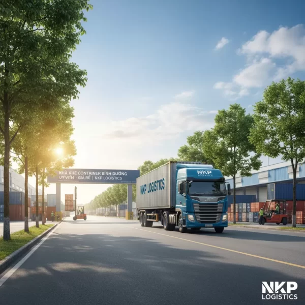 Dựa trên tiêu đề 'Nhà Xe Container Bình Dương Uy Tín – Giá Rẻ | NKP Logistics', đây là 5 từ khóa ảnh độc đáo: