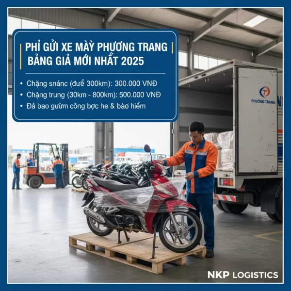 1.  nhân viên Phương Trang bọc xe máy cẩn thận