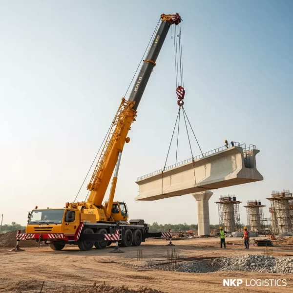 2. Cẩu Kato nâng dầm bê tông công trình