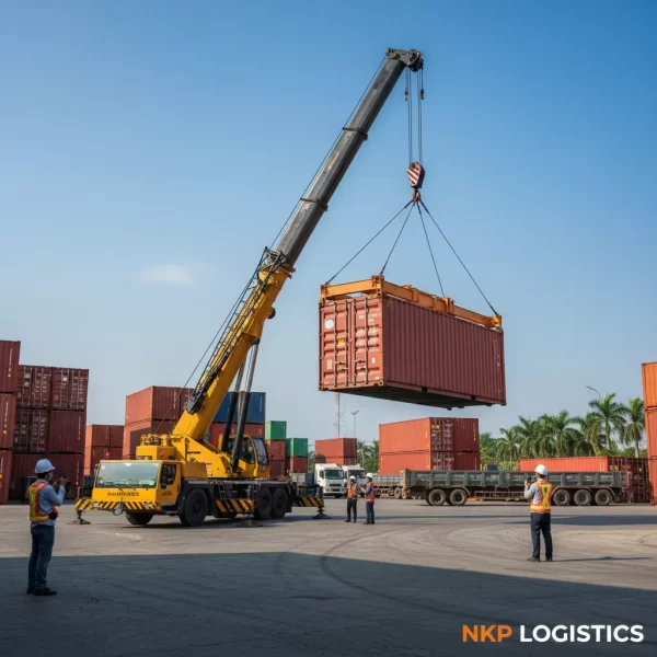 3. Nâng hạ kiện hàng container