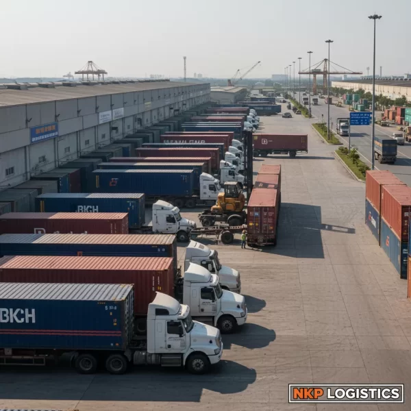 1. Dàn xe đầu kéo tại khu công nghiệp Bắc Ninh