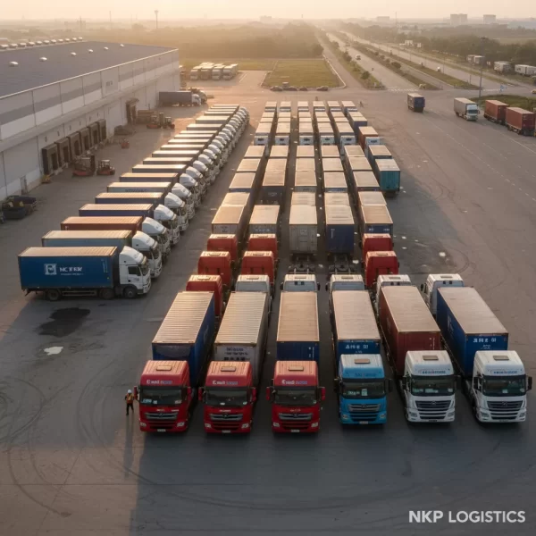 4. Xe đầu kéo xếp hàng ngay ngắn tại bãi đỗ