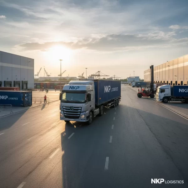 3. Xe đầu kéo hiện đại di chuyển qua khu công nghiệp tại Hà Nam.