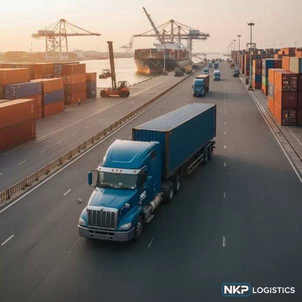 2. Đầu kéo container tại cảng Long An