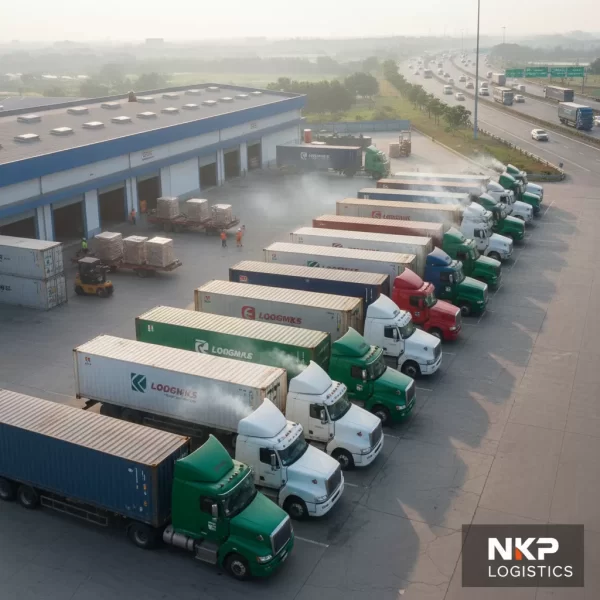 4. Bãi xe đầu kéo sẵn sàng xuất phát