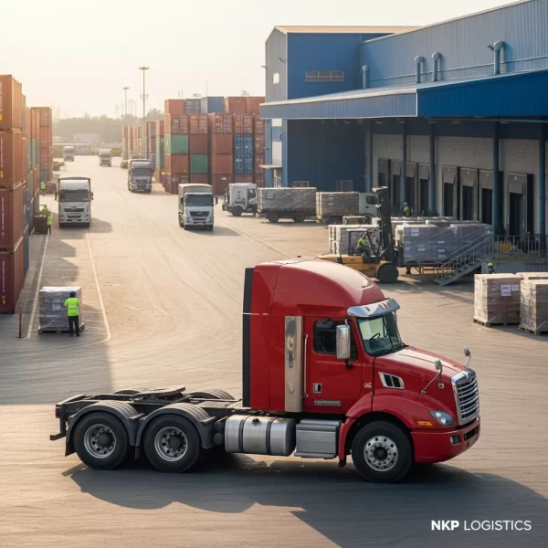 3. Xe đầu kéo tại khu công nghiệp