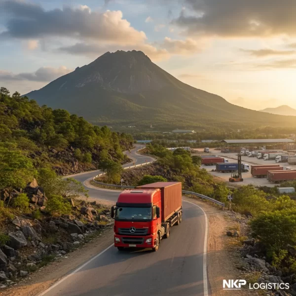 1. Đầu kéo container băng qua cung đường Núi Bà Đen.