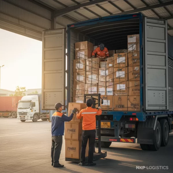 4. Thùng xe tải chứa đầy hàng hóa