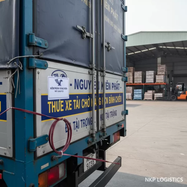 3. Thùng xe tải được niêm phong cẩn thận