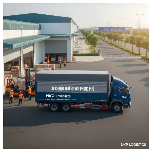 2. Xe tải chuyên tuyến KCN Phong Phú