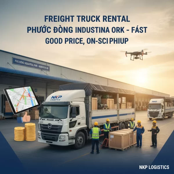 Dựa trên tiêu đề 'Thuê Xe Tải Chở Hàng KCN Phước Đông – Giao Nhanh, Giá Tốt, Nhận Tận Nơi', đây là 5 từ khóa ảnh độc đáo: