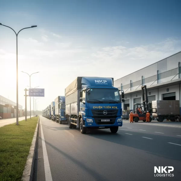 2. Đoàn xe tải chuyên tuyến KCN