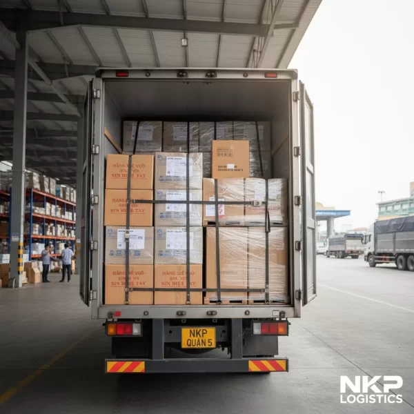 2. Hàng hóa sắp xếp gọn gàng trong thùng xe