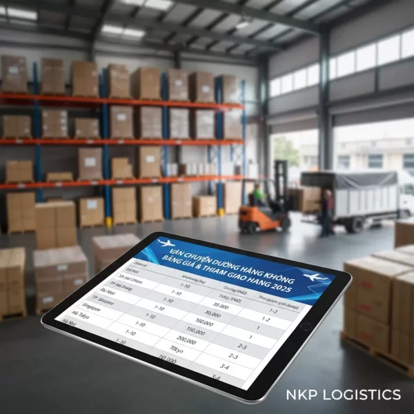 4. Bảng giá vận chuyển hiển thị trên màn hình tablet